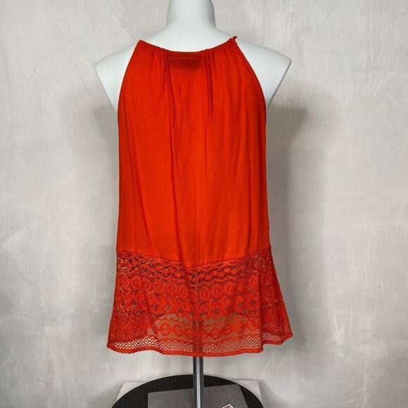 NWT 7th Ave New York & Co. Tassel Tie Crochet Top - Picture 4 of 8